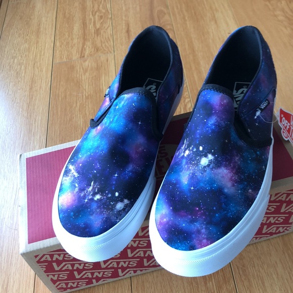 Vans Shoes - NWT Women’s slip on Galaxy print Vans, SZ 10.5